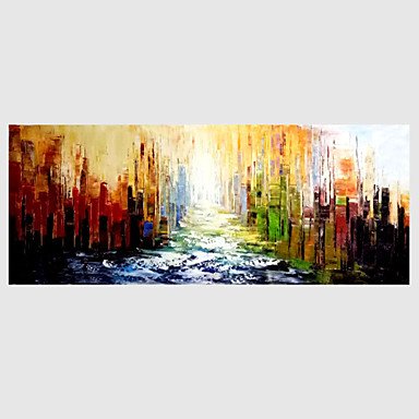 Hand-Painted Abstract Modern,One Panel Canvas Oil Painting