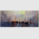 Hand-Painted Abstract Modern,One Panel Canvas Oil Painting