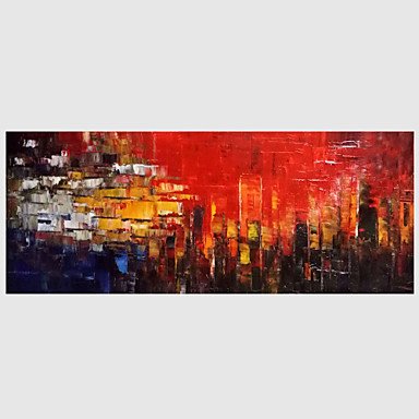 Hand-Painted Abstract Modern,One Panel Canvas Oil Painting