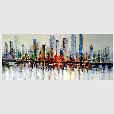 Hand-Painted Abstract Modern,One Panel Canvas Oil Painting