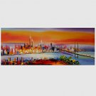 Hand-Painted Abstract Modern,One Panel Canvas Oil Painting