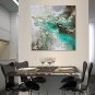 IARTS Hand Painted Abstract Oil Painting The Modern Turquoise & Grey Colored Picture with Stretche
