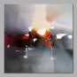 IARTS Hand Painted Modern Abstract Black Background with Red & Yellow Color Spot Oil Painting On C
