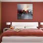 IARTS Hand Painted Modern Abstract Black Background with Red & Yellow Color Spot Oil Painting On C