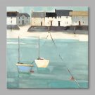 IARTS Modern Abstract Summer Coast Town Oil Painting On Canvas with Stretched Frame Wall Art For H