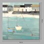 IARTS Modern Abstract Summer Coast Town Oil Painting On Canvas with Stretched Frame Wall Art For H