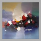 IARTS Hand Painted Modern Abstract Multicolor Purple Background with Red Patch Oil Painting On Can