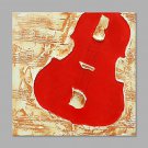 IARTS Hand Painted Oil Painting Modern Red Violin Object Abstrct Art Acrylic Canvas Wall Art For H