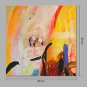 IARTS Hand Painted Abstract Oil Painting  Bright Yellow Picture with Stretched Frame Handmade Oil