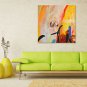 IARTS Hand Painted Abstract Oil Painting  Bright Yellow Picture with Stretched Frame Handmade Oil