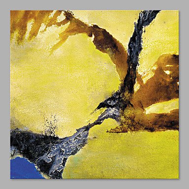 IARTS Hand Painted Abstract Oil Painting The Modern Bright Yellow & Blue Colored Picture with Stre