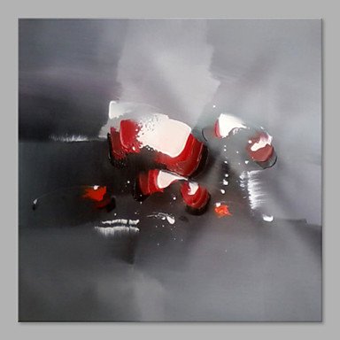 IARTS Hand Painted Modern Abstract Black Background with Red Patch Oil Painting On Canvas with Str