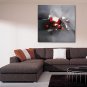 IARTS Hand Painted Modern Abstract Black Background with Red Patch Oil Painting On Canvas with Str