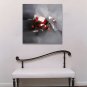 IARTS Hand Painted Modern Abstract Black Background with Red Patch Oil Painting On Canvas with Str