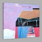 IARTS Hand Painted Modern Abstract Pink Purple Multi-Shape Patch Oil Painting On Canvas with Stret