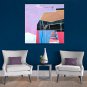 IARTS Hand Painted Modern Abstract Pink Purple Multi-Shape Patch Oil Painting On Canvas with Stret