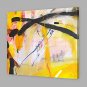IARTS Hand Painted Abstract Oil Painting Bright Yellow & Black Lines Picture with Stretched Frame