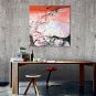 IARTS Hand Painted Abstract Oil Painting The Modern Orange Pink Colored Picture with Stretched Fra