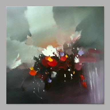 IARTS Hand Painted Modern Abstract Background with Red & Green Patch Oil Painting On Canvas with S