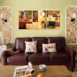 VISUAL STAR3 Panel Oil Painting Modern Handmade Stretched and Framed Wall Art Ready to Hang