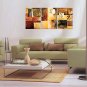 VISUAL STAR3 Panel Oil Painting Modern Handmade Stretched and Framed Wall Art Ready to Hang
