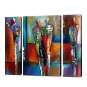 Hand-Painted Abstract Horizontal Three Panels Canvas Oil Painting For Home Decoration