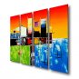 Stretched (Ready to hang) Hand-Painted Oil Painting 120cmx90cm Canvas Wall Art Modern Orange Blue