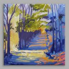 IARTS Oil Painting Modern Abstract Road In The Middle Of Blue Trees Art Acrylic Canvas Wall Art Fo