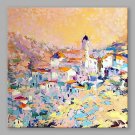 IARTS Oil Painting Modern Abstract Village in the dusk Art Acrylic Canvas Wall Art For Home Decora