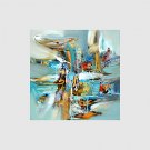 Hand-Painted Abstract Modern,One Panel Canvas Oil Painting