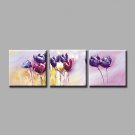 Ready to Hang Hand-Painted Oil Painting on Canvas Wall Art Contempory Abstract Flowers Purple Pink