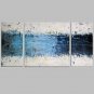IARTS 3 Sets Group Blue Art Canvas Handpainted Acrylic Paintings Stretchered Ready 2 Hang