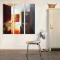 IARTS Hand Painted Abstract Oil Painting Modern Freestyle Dark Color Picture Set of 3 with Stretch
