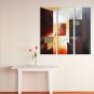 IARTS Hand Painted Abstract Oil Painting Modern Freestyle Dark Color Picture Set of 3 with Stretch