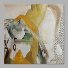 IARTS Hand Painted Oil Painting Color Flow Abstract Yellow& Grey Wall Art Acrylic Canvas Wall Art