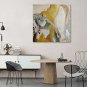 IARTS Hand Painted Oil Painting Color Flow Abstract Yellow& Grey Wall Art Acrylic Canvas Wall Art