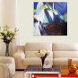 IARTS Hand Painted Oil Painting Modern Blue&Green Color Patch Painting Art Acrylic Canvas Wall Art