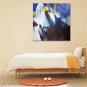 IARTS Hand Painted Oil Painting Modern Blue&Green Color Patch Painting Art Acrylic Canvas Wall Art