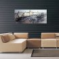 IARTS Modern Abstract Oil Painting Vintage Paris City Panorama with Stretched Frame Handmade Oil P