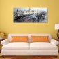 IARTS Modern Abstract Oil Painting Vintage Paris City Panorama with Stretched Frame Handmade Oil P