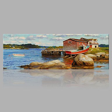 IARTS Modern Abstract Summer Holiday Home with Private Berth Oil Painting On Canvas with Stretched
