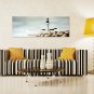 IARTS Hand Painted Abstract Oil Painting Vintage Light House Seaview Painting with Stretched Frame
