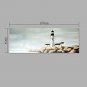 IARTS Hand Painted Abstract Oil Painting Vintage Light House Seaview Painting with Stretched Frame