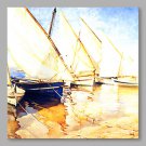 IARTS Modern Abstract Sailing Boat Berth in the Beach Oil Painting On Canvas Wall Art Pictures For