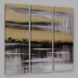 IARTS Abstract Oil Painting Modern Silver Lining Picture Set of 3 with Stretched Frame Painting Fo