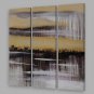 IARTS Abstract Oil Painting Modern Silver Lining Picture Set of 3 with Stretched Frame Painting Fo