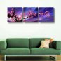 Ready to Hang Stretched Hand-painted Oil Painting 72"x24" Three Panels Canvas Wall Art Pink Blosso