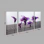 Hand-Painted Abstract Floral/Botanical Purple calla lily Modern Three Panels Canvas Oil Painting F
