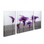 Hand-Painted Abstract Floral/Botanical Purple calla lily Modern Three Panels Canvas Oil Painting F