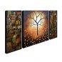 Hand-Painted Abstract Horizontal,Modern Three Panels Canvas Oil Painting For Home Decoration